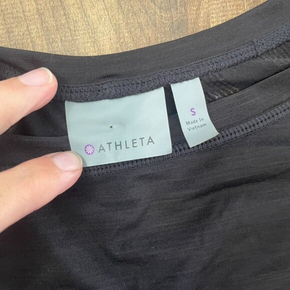 Athleta Black Long Sleeve Performance Top Size Small Activewear Shirt - Picture 2 of 8